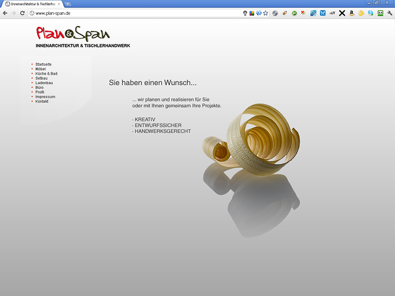 Screenshot der Homepage Planspan.de